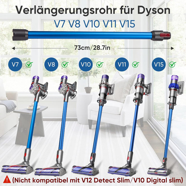 Verlängerungsrohr für Dyson V11 V15 V10 V8 V7 Stabstaubsauger,Ersatz Teleskoprohr Schnellspanner Ver