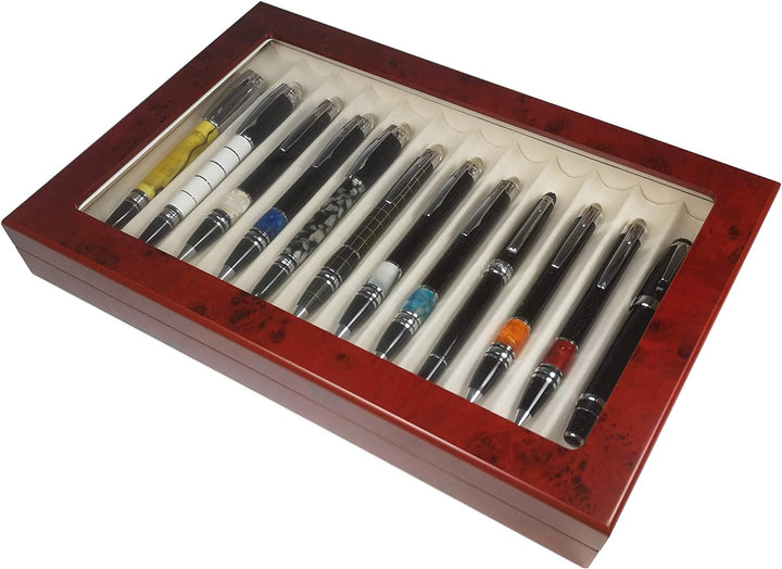 MR Maestro Relojero - Stifthalterbox mit Vitrine | Platz für 12 Schreibgeräte | Lamy & Graf Von Fabe