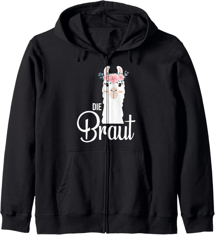 Die Braut Lama JGA Junggesellinnenabschied Hochzeit Geschenk Kapuzenjacke