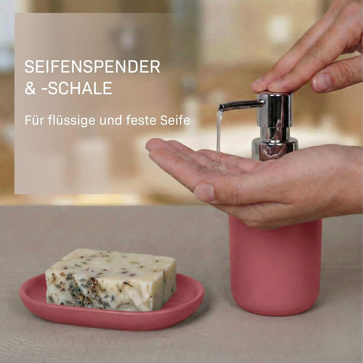 Badezimmer Set 6-teilig, Badaccessoires Komplettset Kunststoff, WC Garnitur mit Klobürste, Mülleimer