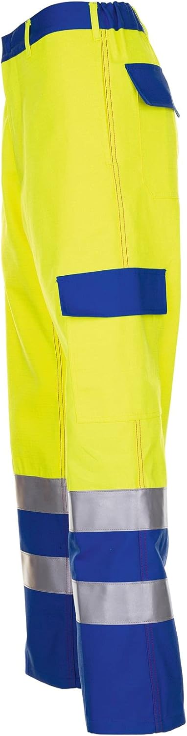Planam Herren Major Protect Warnschutz Bundhose warngelb Kornblau Modell 5222 Grösse 62 Warngelb/Kor