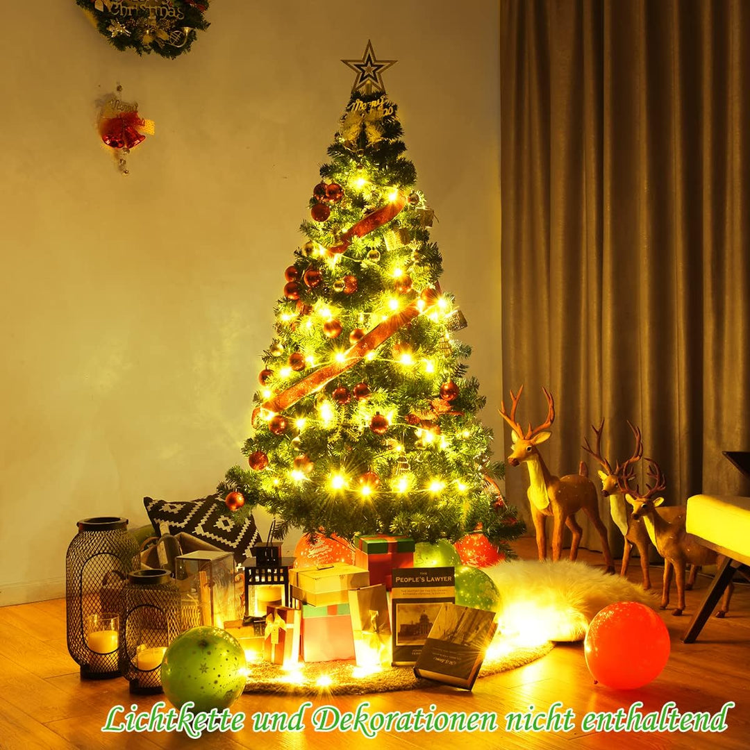 COSTWAY 180cm Künstlicher Weihnachtsbaum, Tannenbaum mit Metallständer, Christbaum PVC Nadeln, Kunst