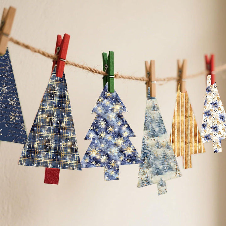 Scrapbook Papier Weihnachten Bastelpapier, 24 Blatt Doppelseitiges Winter Motivpapier, Buntes Dekopa