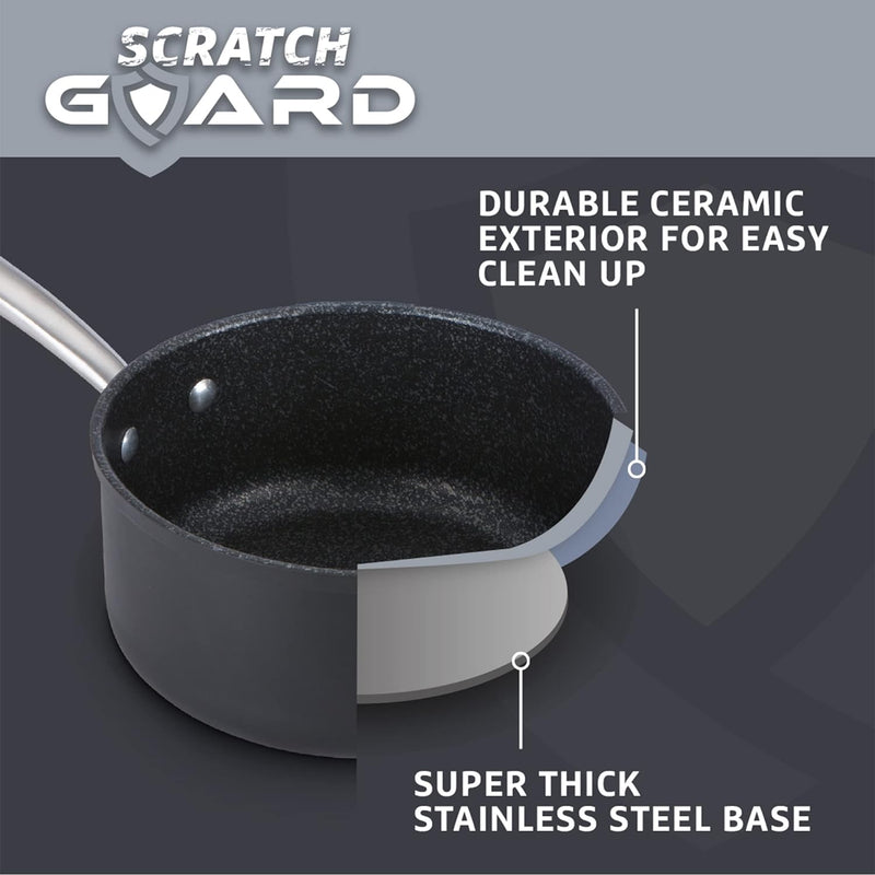 Prestige Scratch Guard Kochtopf Induktion Antihaft 28cm - Suppentopf mit Deckel, Edelstahlgriffen, S