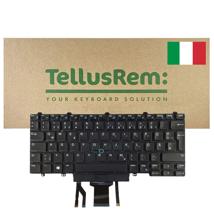 TellusRem ersatztastatur Italienisch Hintergrundbeleuchtung für Dell Latitude E5450, Latitude E7450,