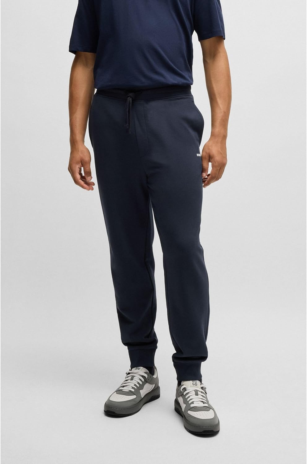 HUGO Herren Dayote232 Jogginghose aus Baumwoll-Terry mit Logo-Print L Dark Blue405, L Dark Blue405