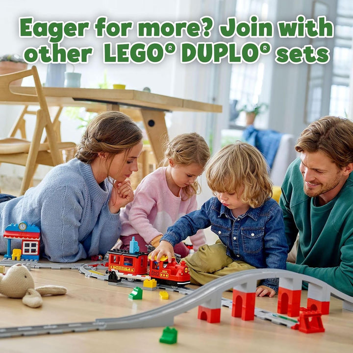 LEGO DUPLO Dampfzug 10874, ferngesteuertes Bausteine-Set hilft Kleinkindern beim Lernen, tolles päda