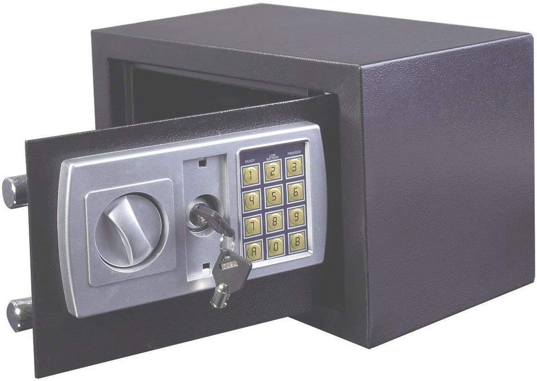 Elektronischer Tresor mit Zahlenschloss und 2×Notschlüssel, Tresor Klein, Möbelsafe, Wandtresor, Möb