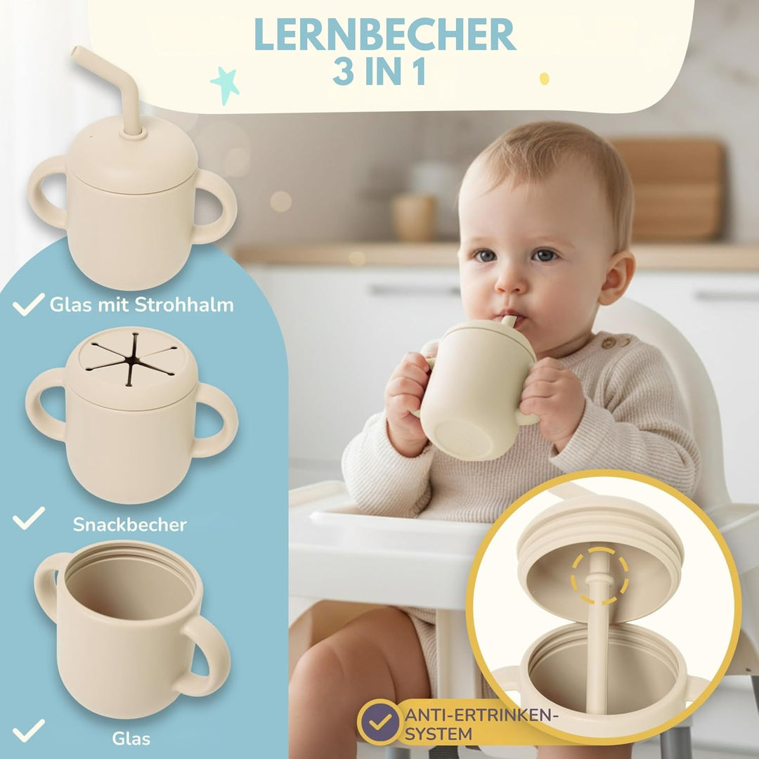 Baby Geschirrset | 12 Stücke | Baby Teller Set | Baby Geschirrset mit Saugnapf | Baby Geschirr | BPA