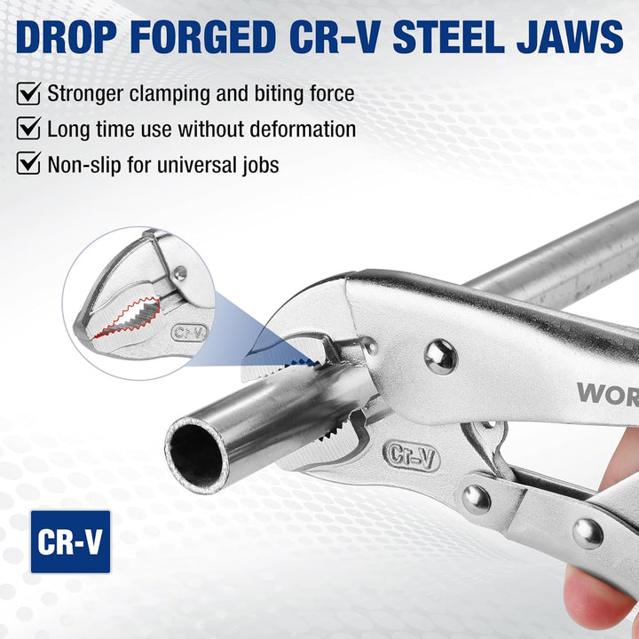 WORKPRO 5-tlg. Gripzangen Set (gebogene Backe Zange 254/178/127mm, Langbeck-Gripzange 229/165mm) Cr-