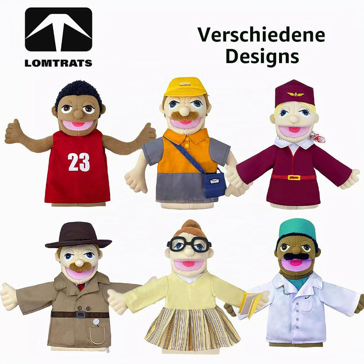 Theater-Handpuppen für Kinder,inklusive Lehrer,Polizist,Bauer,Pirat,Detektiv usw.mit beweglichen off