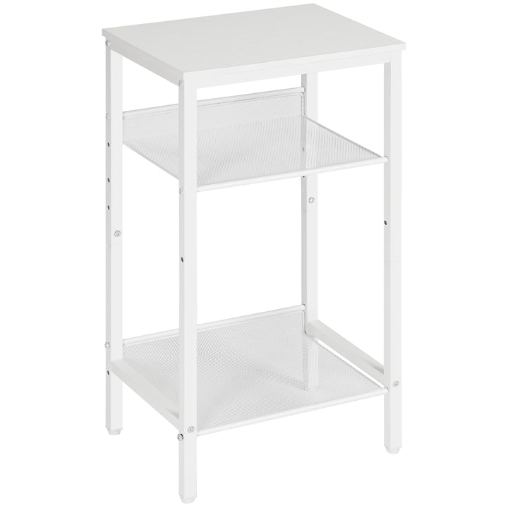 HOOBRO Beistelltisch, Telefontisch mit 2 verstellbaren Gitterablagen 38 x 28 x 74 cm, Sofatisch, Kaf