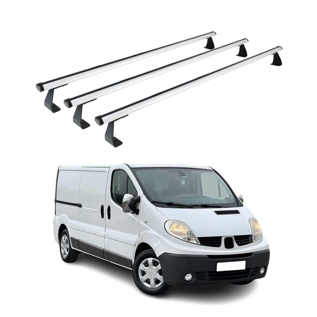 OMAC Heavy Duty Dachträger Querträger kompatibel mit Opel Vivaro A 2001-2014 – 3 Stangen – Aluminium