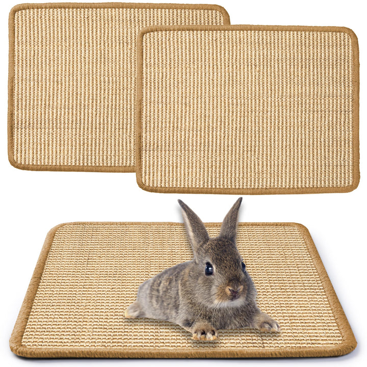 JanYoo 2 Stück Kratzmatte für Kaninchen 40x30cm, wiederverwendbar, Käfigeinlagen Meerschweinchen, Un