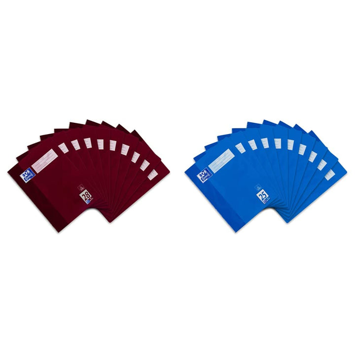 Oxford Schulheft, 10er Pack, DIN A4, kariert (Lineatur 28), 32 Blatt, violett & Schulheft A4 liniert