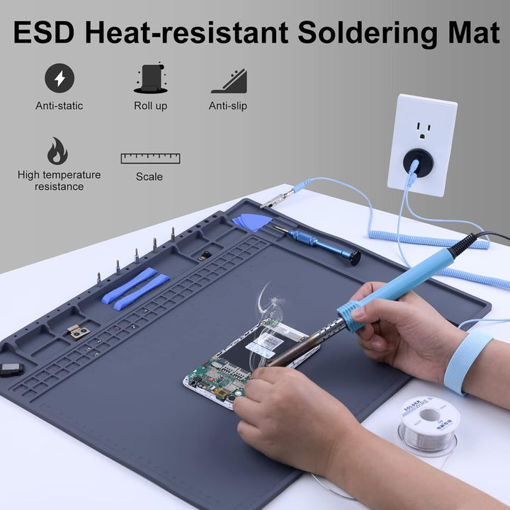 HPFIX Antistatik Matte for Computer,Laptop,Cellphone,iPad Electronics Repair, ESD Soldering Mat Heat