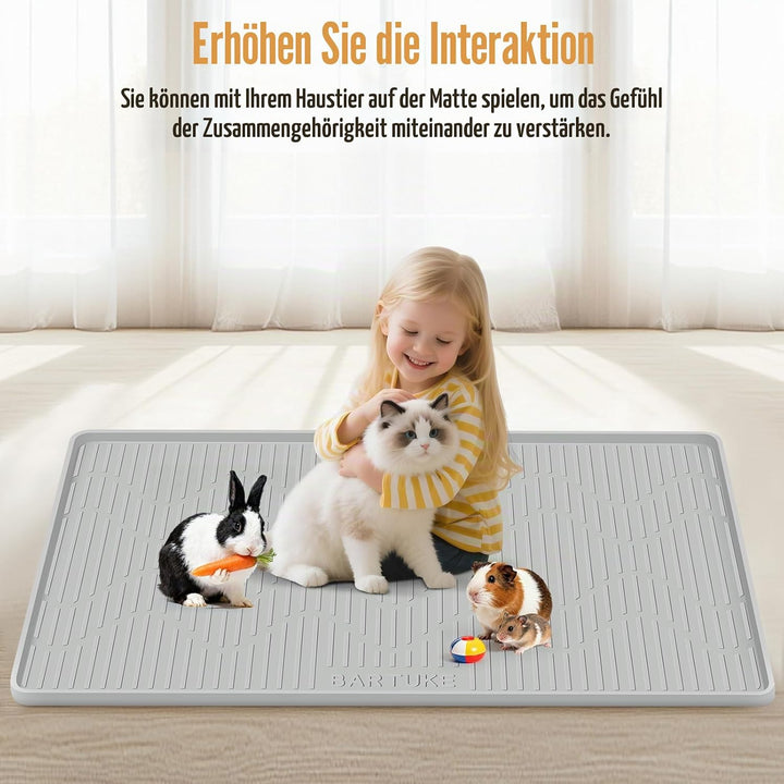 Weiche Silikon-Hasen-Bodenmatte für Kaninchenkäfige,40"x28" waschbar und wiederverwendbar Trainingsm