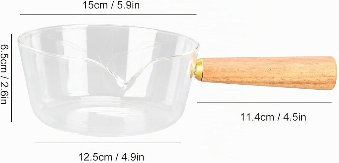 Milchkännchen, Milchtopf mit Holzgriff, Mini Buttererhitzer Küchenherd Geeignet für heisse Milchsala