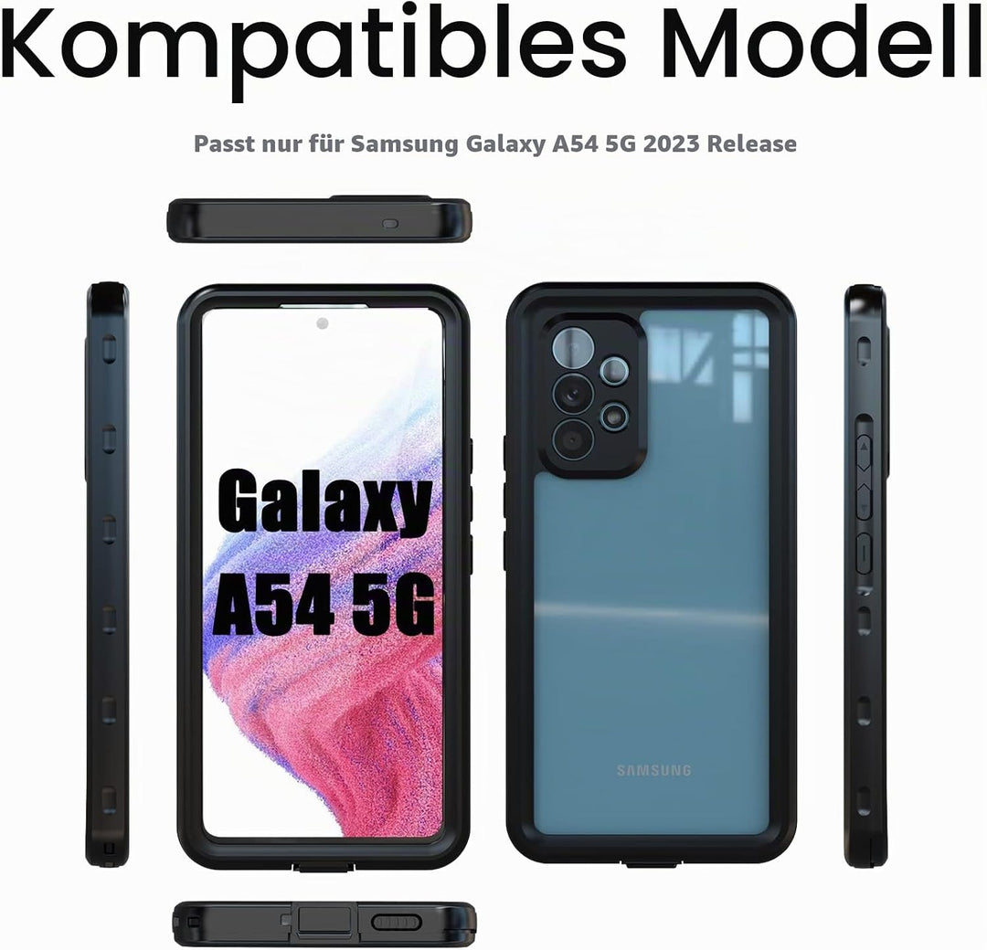 Miimall IP68 Wasserdicht Handyhülle Kompatibel mit Samsung Galaxy A54 Hülle, Galaxy A54 Hülle mit Di