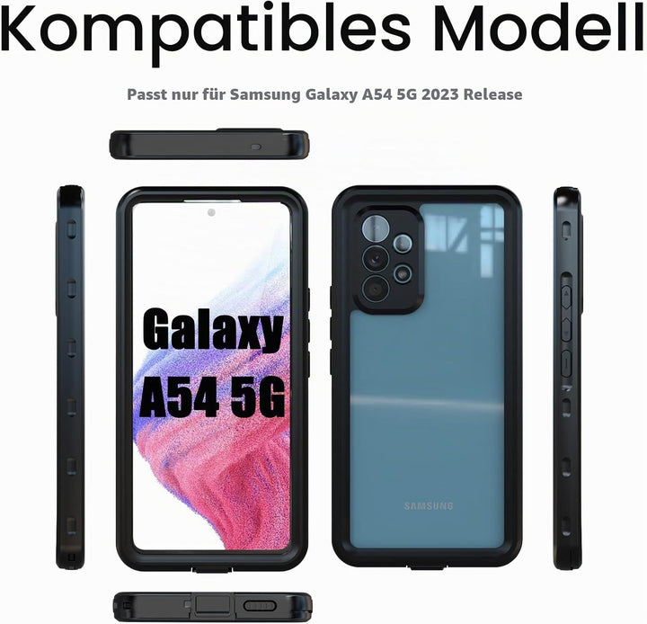 Miimall IP68 Wasserdicht Handyhülle Kompatibel mit Samsung Galaxy A54 Hülle, Galaxy A54 Hülle mit Di