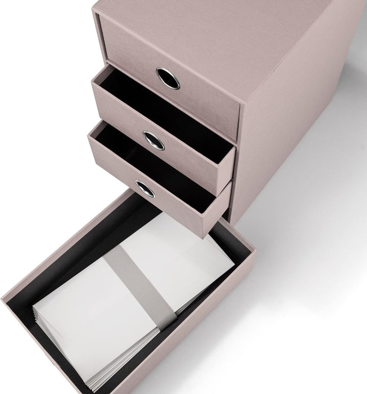 Rössler 1524452494 - S.O.H.O. 4er Schubladenbox für DIN A5, mit Griffloch, Taupe, 250 x 175 x 320 mm