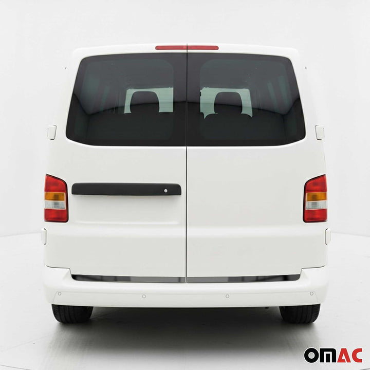 OMAC Kofferraumleiste Heckleiste kompatibel mit VW T5 2003-2015 Doppelheck Edelstahl Dunkel 2tlg T5