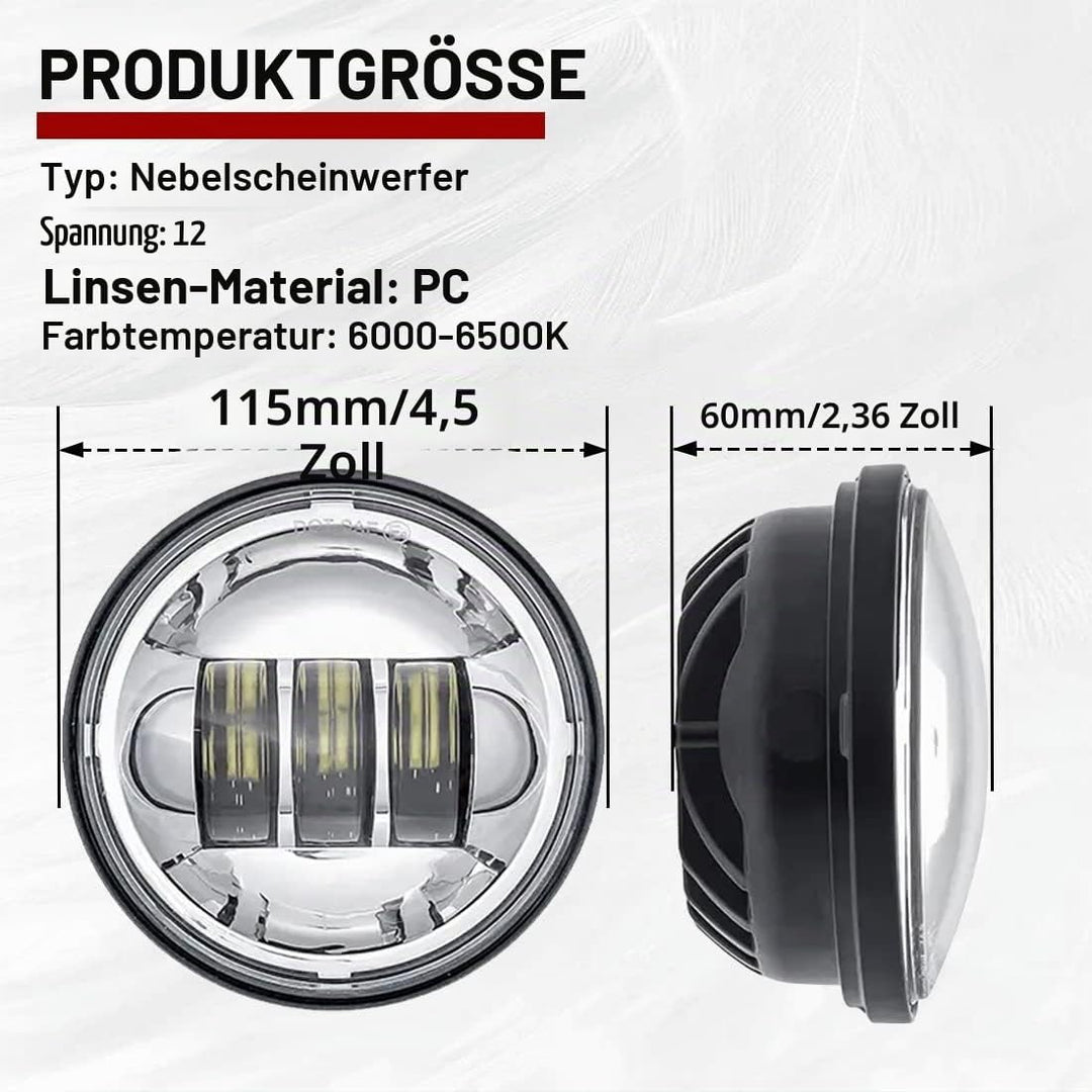 SKUNTUGUANG 4,5-Zoll-LED-Motorrad-Zusatzscheinwerfer, Nebelscheinwerfer, Visierlampe für Motorräder,