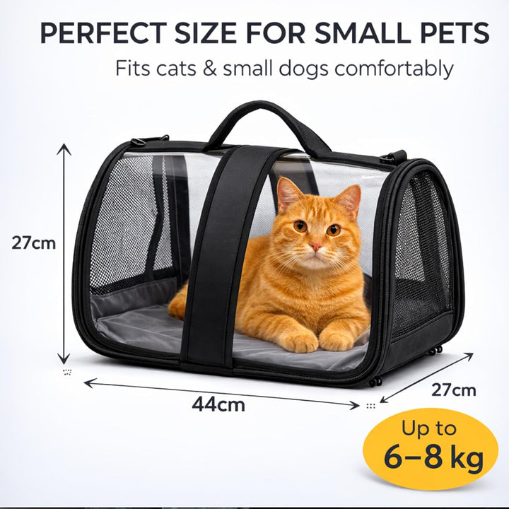 Blue Eyes Transportbox Katze Hund Faltbare Katzentransportbox Transparent Transporttasche für Hausti