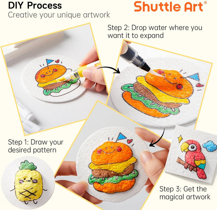 Shuttle Art 68 Stück Magic Puffy Paint Nachfüllung Set, Schaum Textur Malset für Kinder, 3d Schaumst