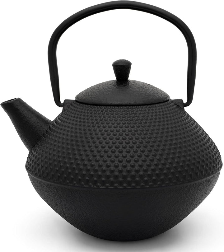 Bredemeijer asiatische gusseiserne Teekanne 1.0 L mit Teefilter - emaillierte Schwarze Gusskanne