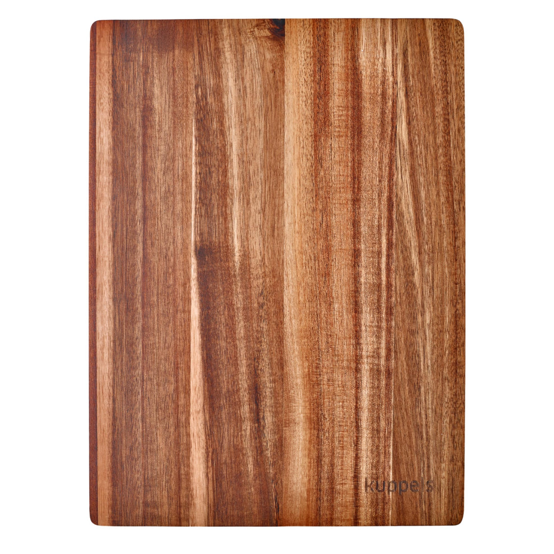 Kuppels Schneidebrett SLICE | Akazienholz | 40 x 30 x 1,5 cm | Holzbrett klingenschonend | Schneideb
