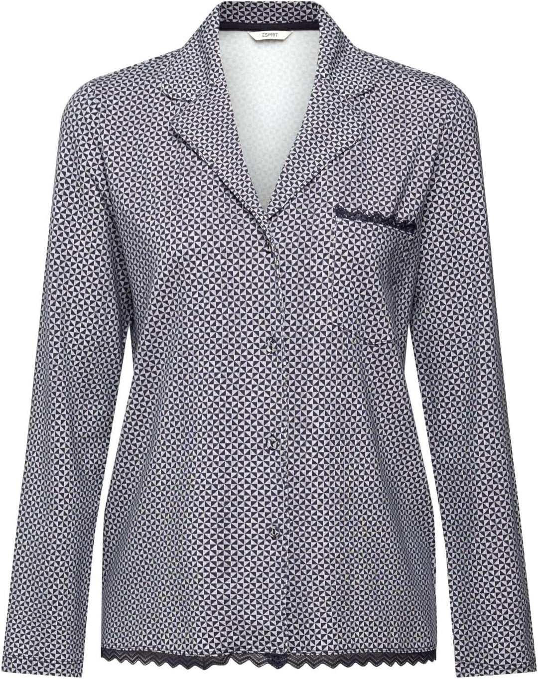 ESPRIT Pyjamaobterteil mit Spitze 38 Navy, 38 Navy