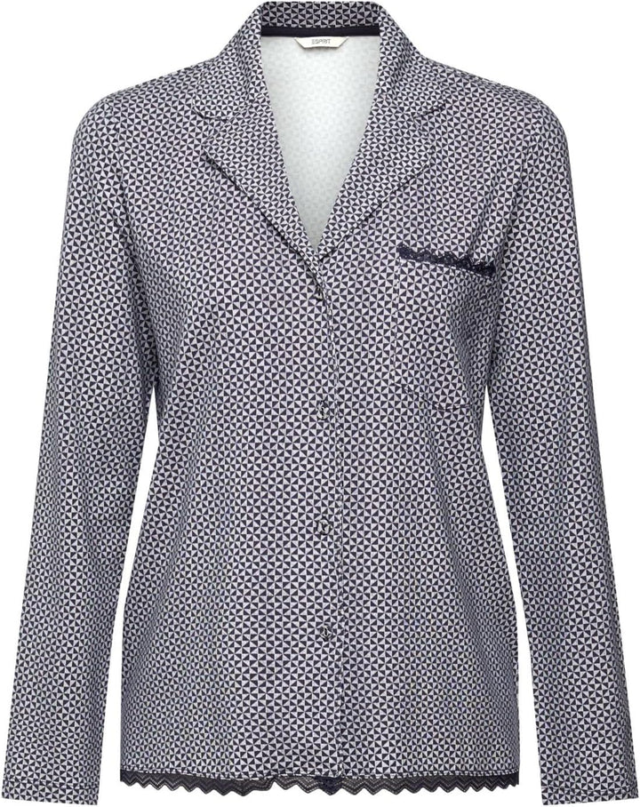 ESPRIT Pyjamaobterteil mit Spitze 38 Navy, 38 Navy