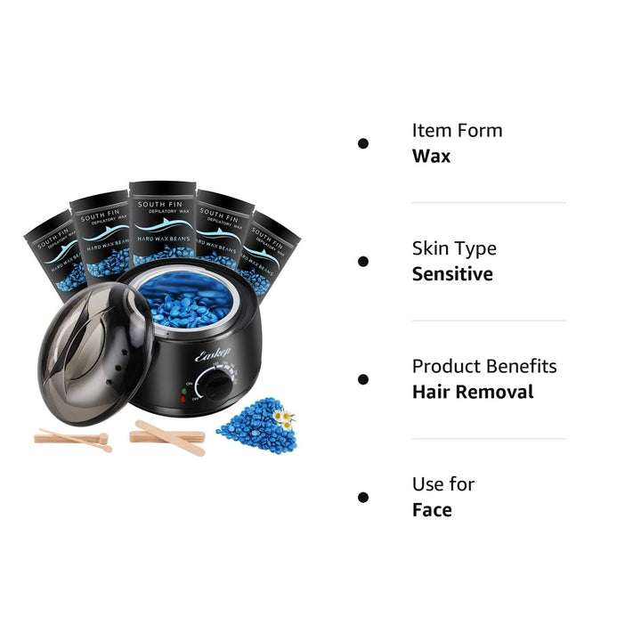 Easkep Wachswärmer Waxing Set mit 500g Wachsbohnen- Warm Wax Set wachsmaschine enthaarung set - Waxi