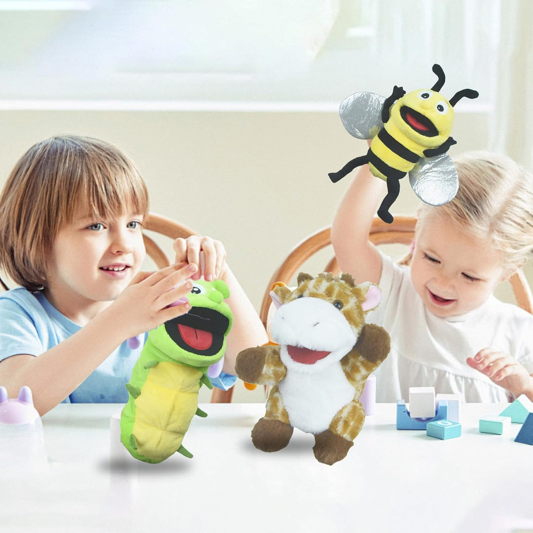 lilizzhoumax Handpuppe Biene Kuscheltier Tier Biene Handpuppe aus Plüsch Kawaii Niedliches Rollenspi