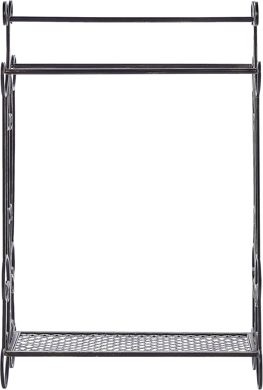 Retro Handtuchhalter Metall schwarz Antik Optik für 3 Handtücher 60 x 90 cm Gladis