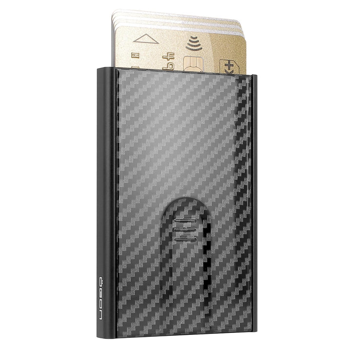 ÖGON -DESIGNS- Slider Kartenhalter aus Aluminium, rutschfest, automatisch, schmal, minimalistisch un