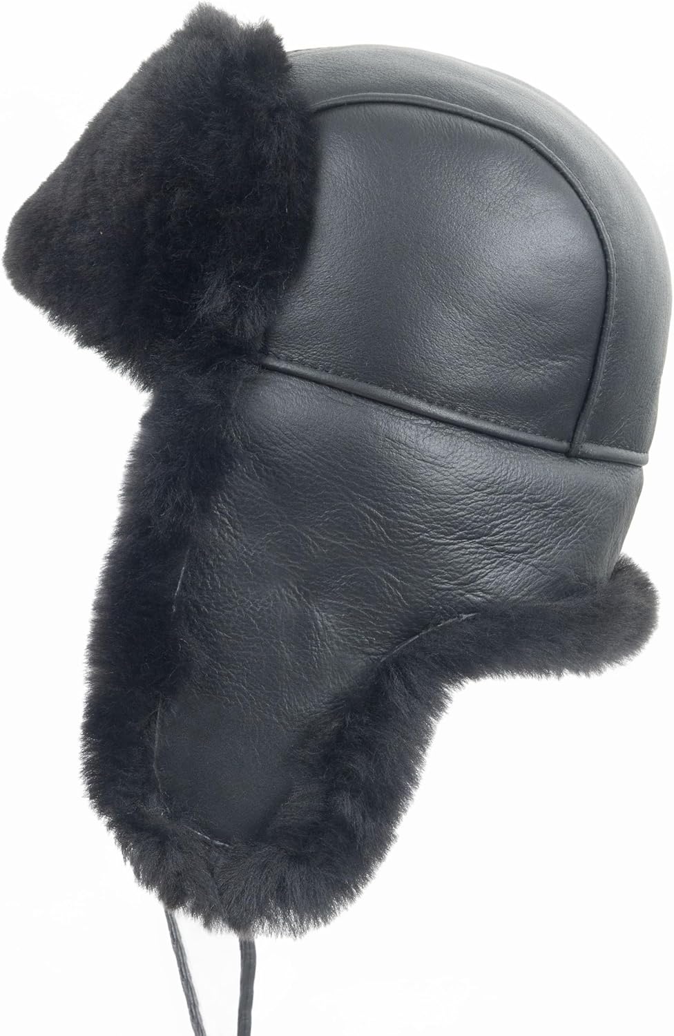 Zessano Leder Flieger Russische Ushanka Trapper Winter Pelz Hut - Unisex Shearling 100% Leder Schaff