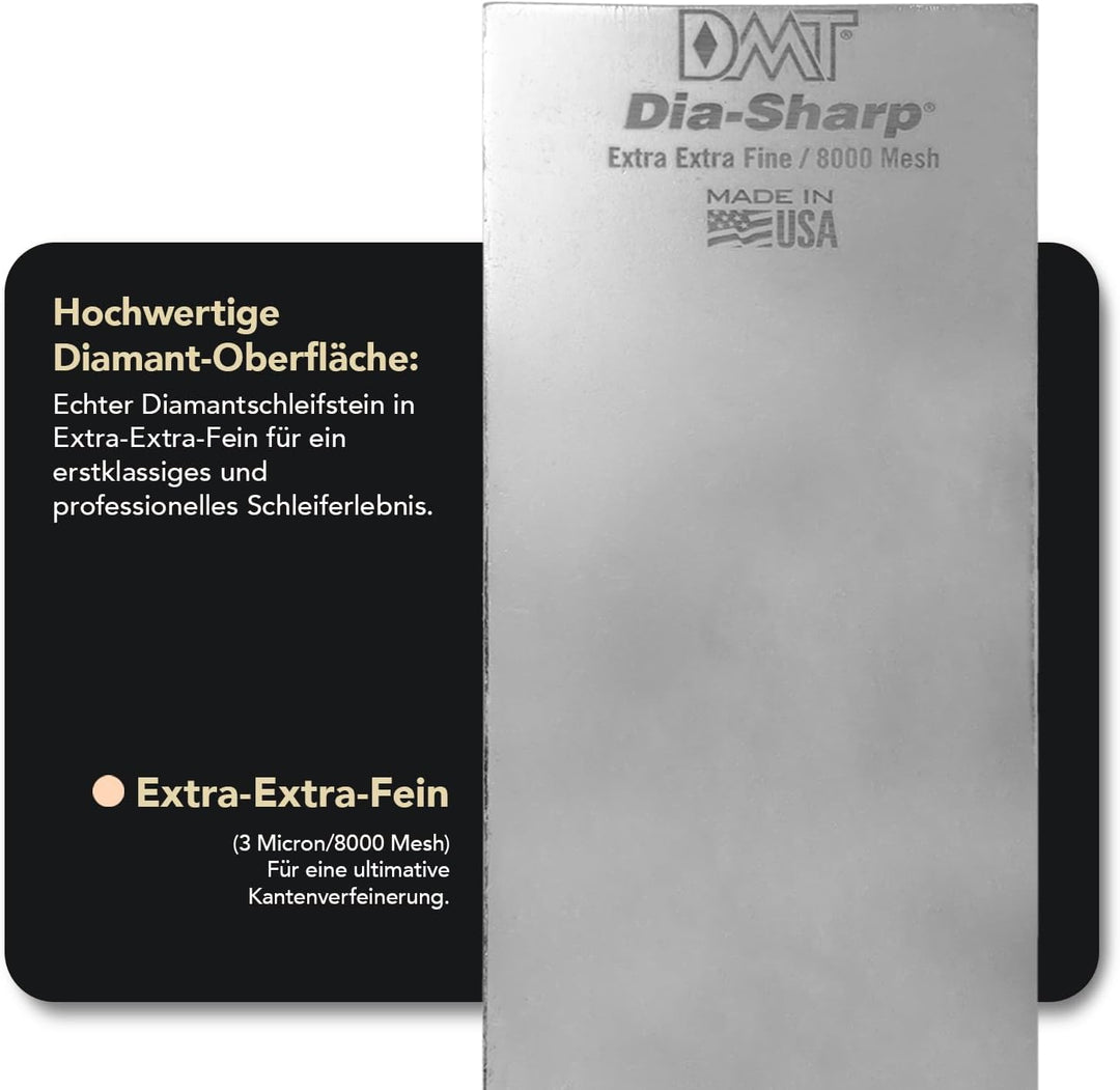 DMT Dia-Sharp Schärfblock, durchgehende Diamantbeschichtung, extra-extra-fein, 20,3 cm / 8 Zoll, D8E