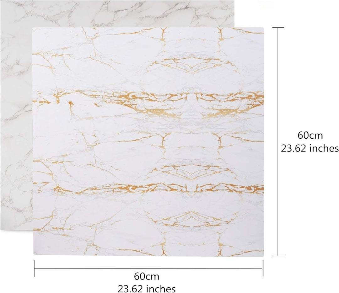 Selens 60x60cm Hintergrund Boards Kit, Flow Gold Weiss Marmor Textur Essen Hintergründe 2 Stück Flat