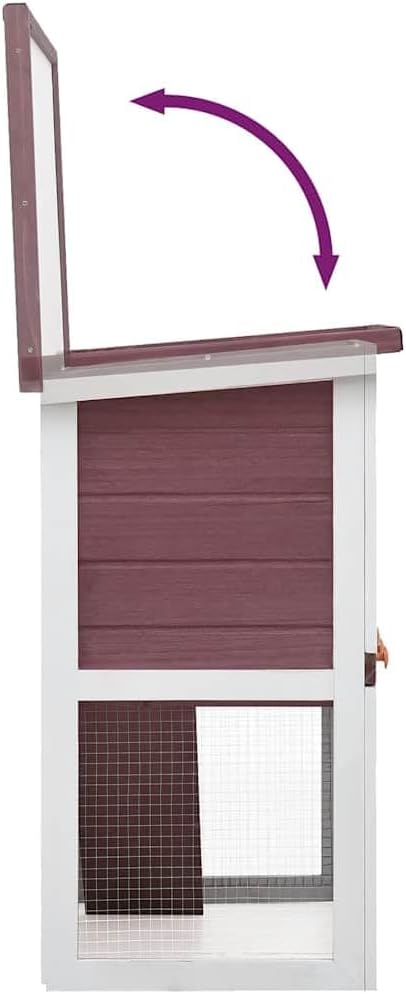 vidaXL Holz Kaninchenstall 1 Tür Braun Hasenstall Kaninchenkäfig Hasenkäfig Braun und Weiss, Braun u