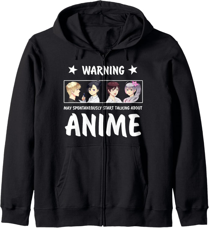 Warnung kann spontan anfangen, über Anime zu sprechen Kapuzenjacke