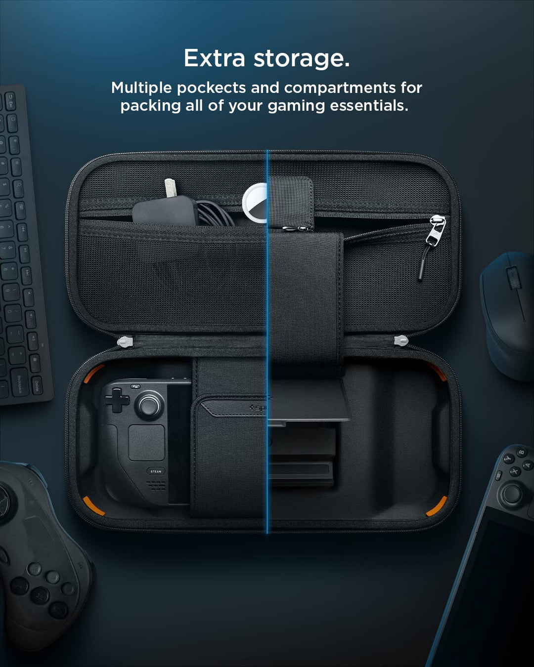 Spigen Rugged Armor Pro Tasche Hülle Kompatibel mit Steam Deck LCD (2022), Steam Deck OLED (2023) -