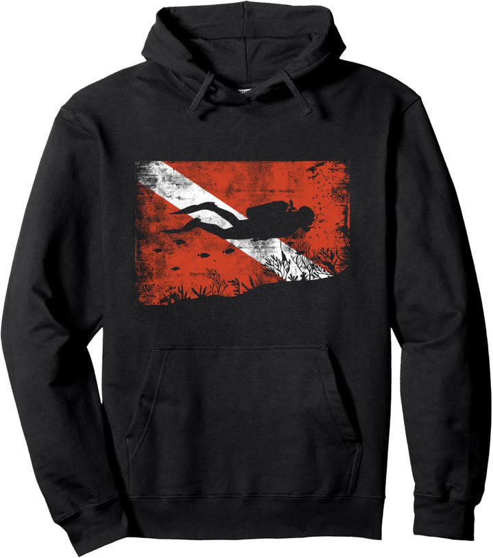 Taucher Tauchen Taucherflagge Michigan Gerätetauchen Tiefsee Pullover Hoodie