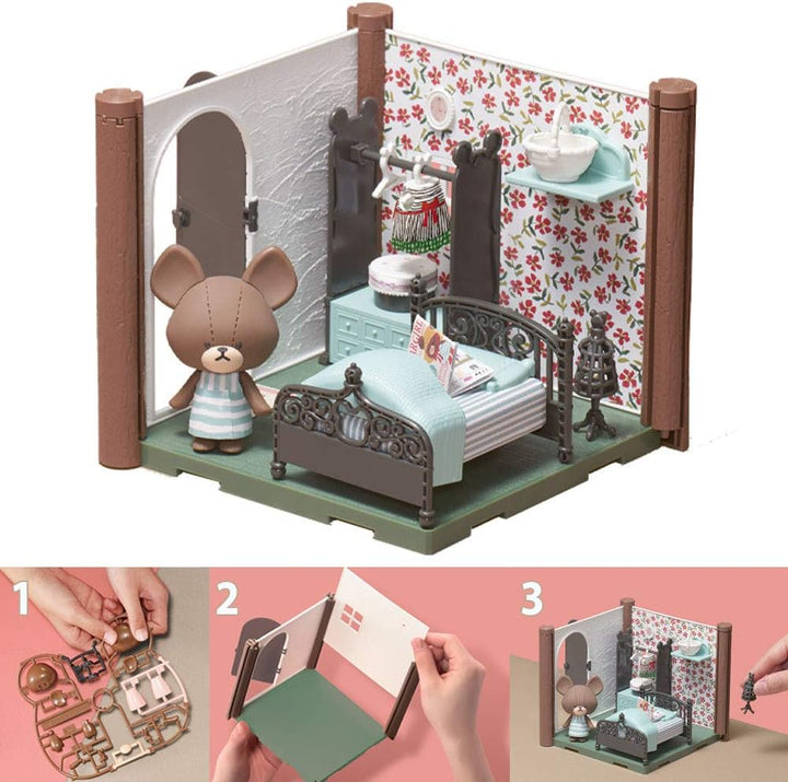 Bandai – Haco Room – Set für Jackies Zimmer – 55 Teile zum Zusammenbauen – Puppe Jackie, Zimmer und