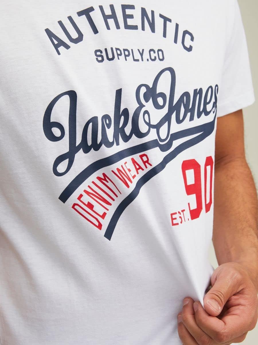 JACK & JONES Male T-Shirt 3er-Pack Logo Rundhals T-Shirt M Black/Pack:black+white+navyblazer, M Blac