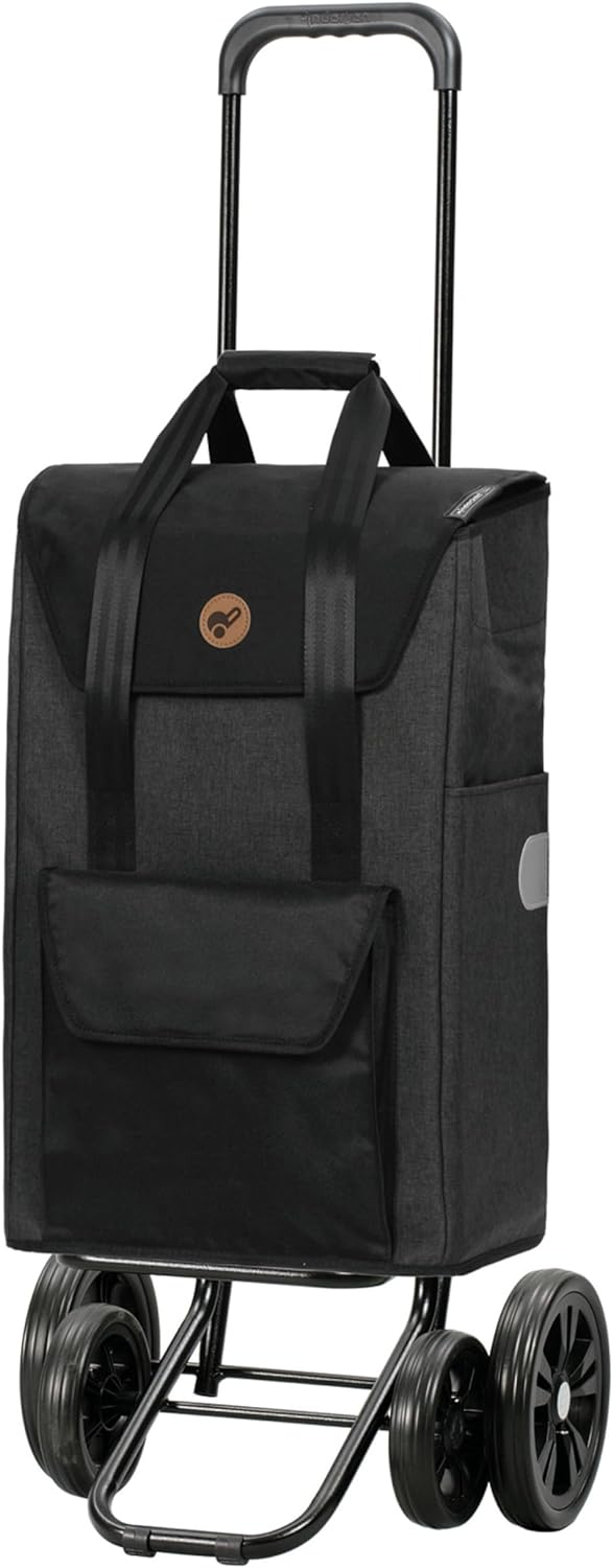 Andersen Shopper Quattro und Einkaufstasche Senta schwarz 49 Liter, Schwarz