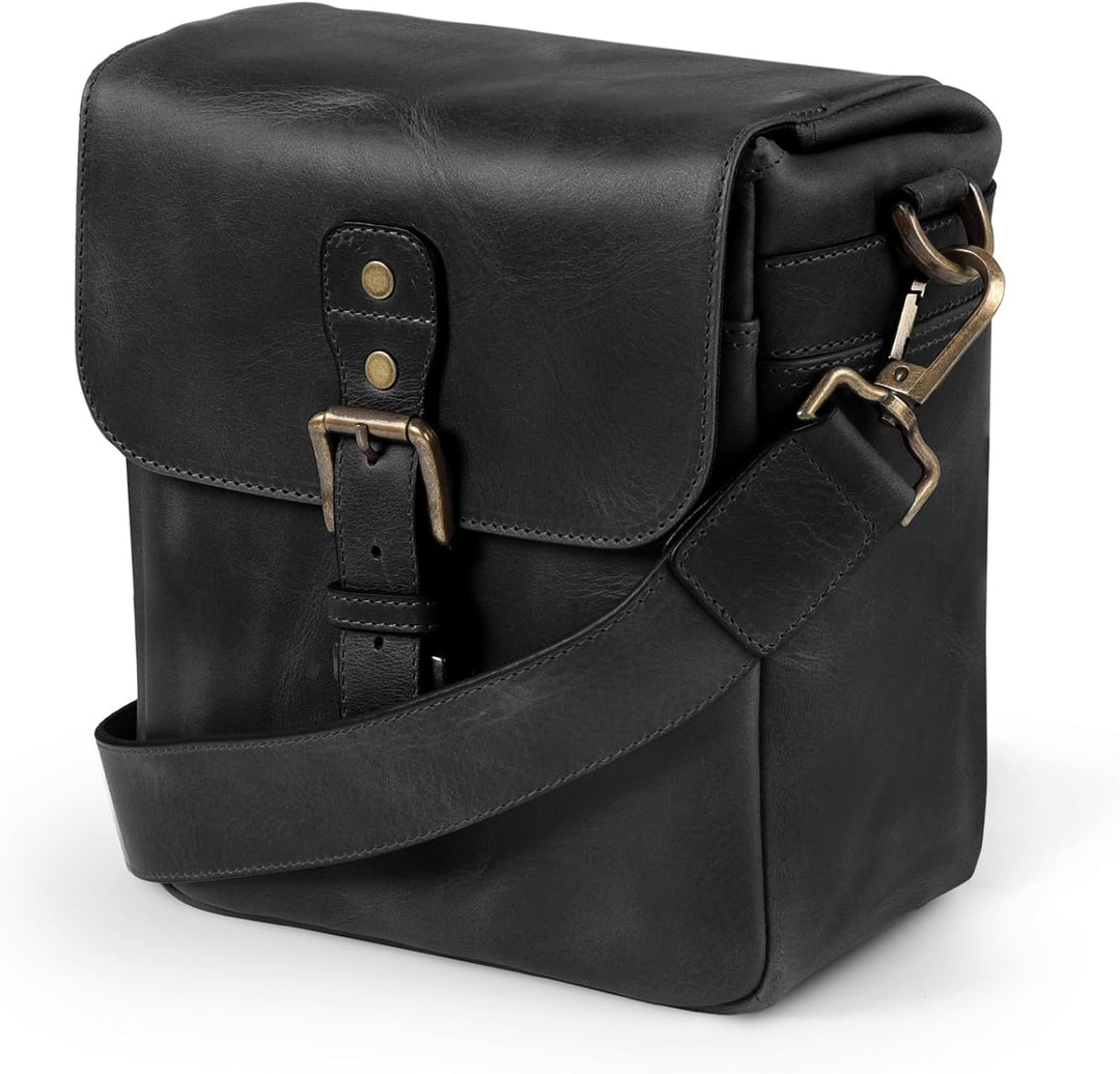 MegaGear MG1328 Torres Mini Kameratasche - Kuriertasche aus echtem Leder für Spiegellose, Sofortbild