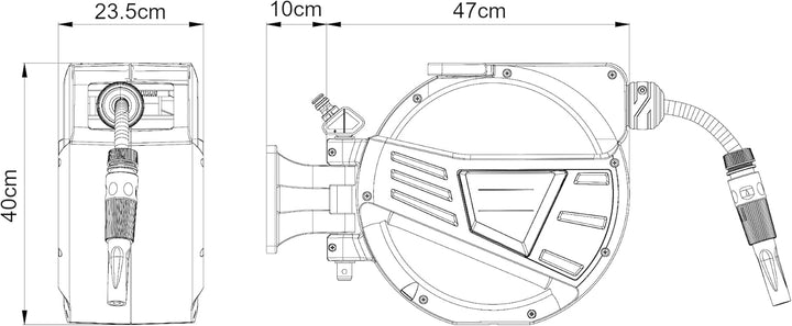 pro.tec Schlauchtrommel Amersfoort 30m + 2m Gartenschlauch Trommel Wand Schlauchaufroller Automatik