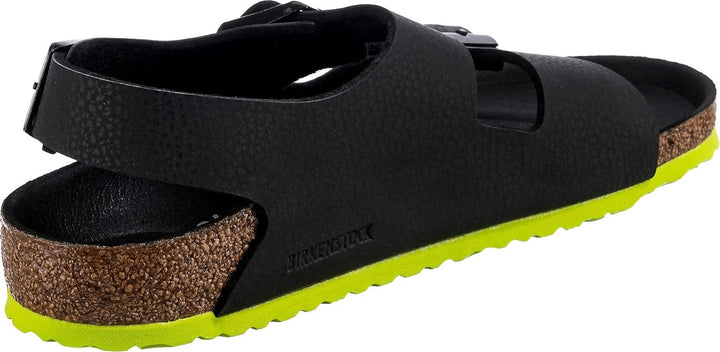 Birkenstock Jungen Milano Kids Desert Soil Black Lime, Birko Flor Sandal 30 EU Schwarz, 30 EU Schwar